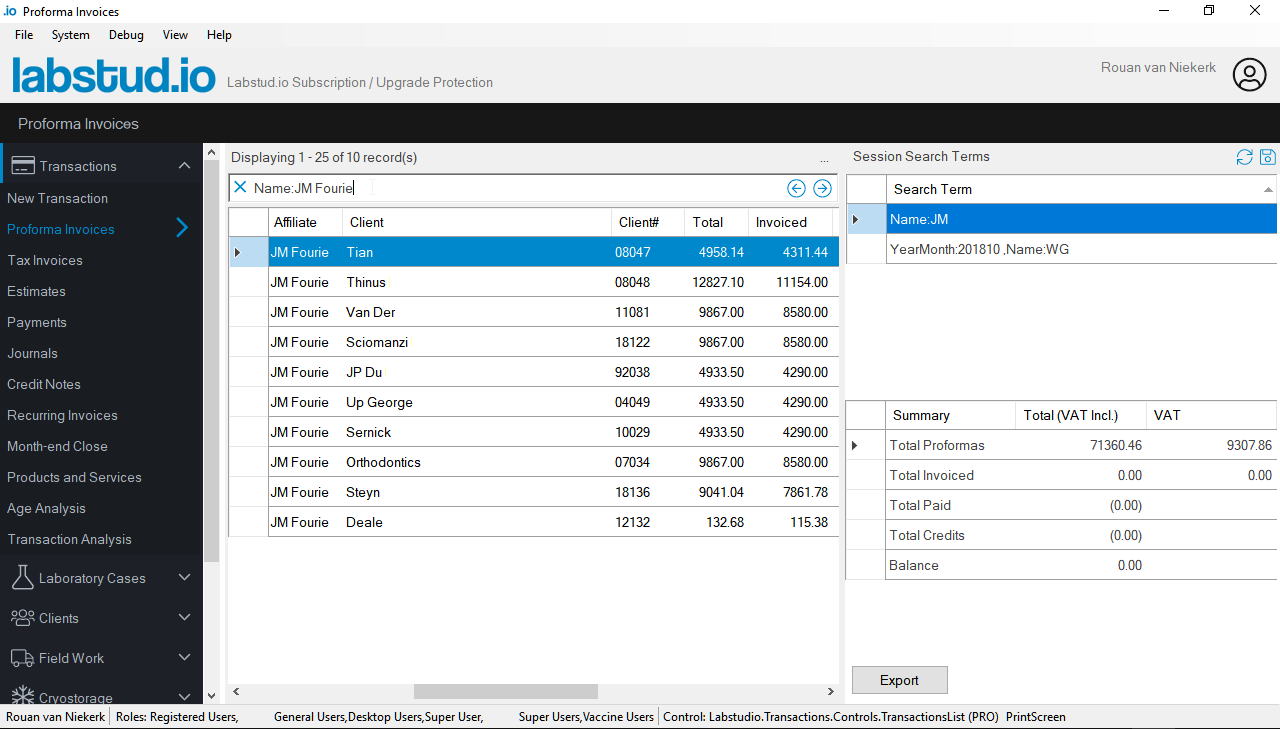 LIMS Financial Module